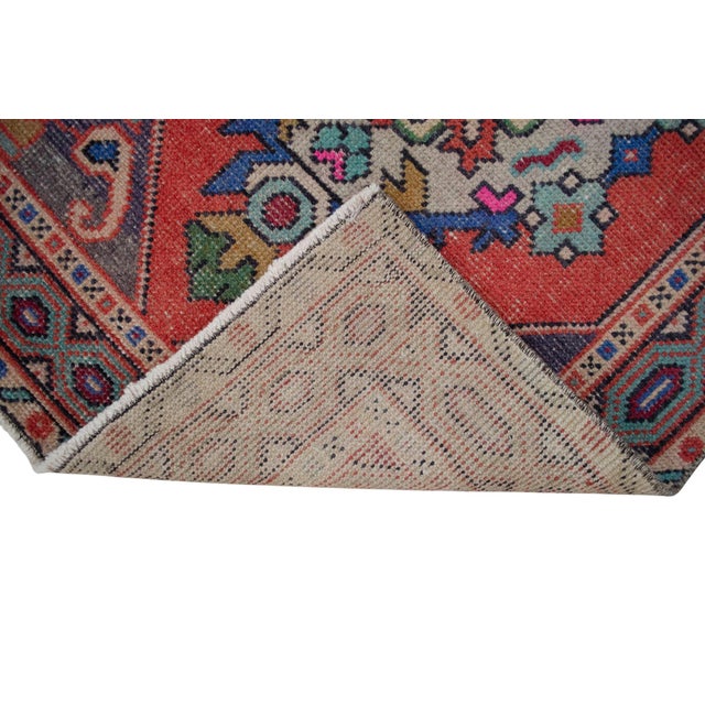 Vintage Turkish Hand-Knotted Short Runner Rug - 2′10″ × 9′6″ For Sale - Image 10 of 10