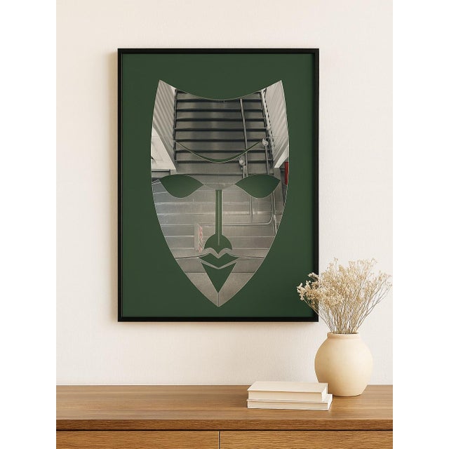 This mirrored mask composition blends abstraction and reflection, inviting the viewer into a quiet dialogue with space and...