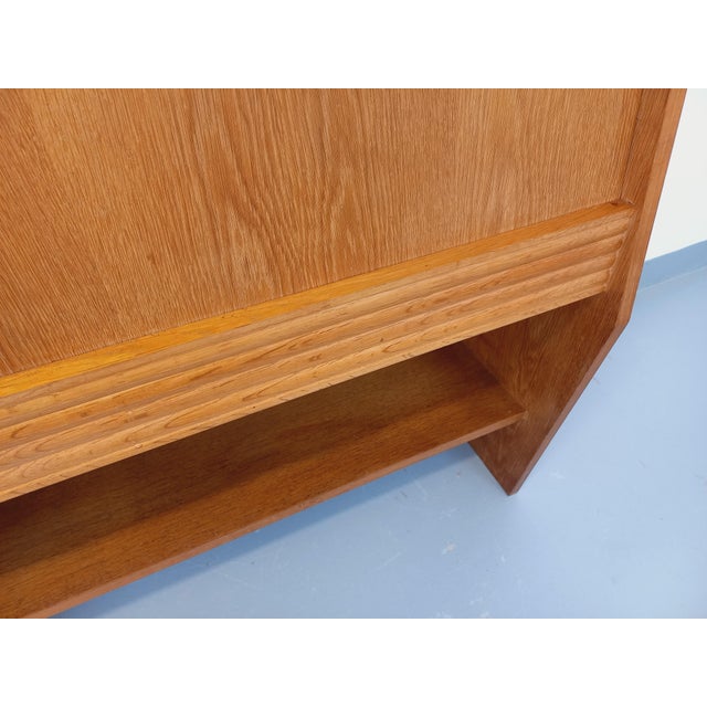 Vintage Oak Bookcase with Secretary, 1960s For Sale - Image 9 of 18