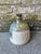 Vintage ceramic pottery, France. This ceramic is made up of a beautiful array of greens and blues on a neutral tan base....
