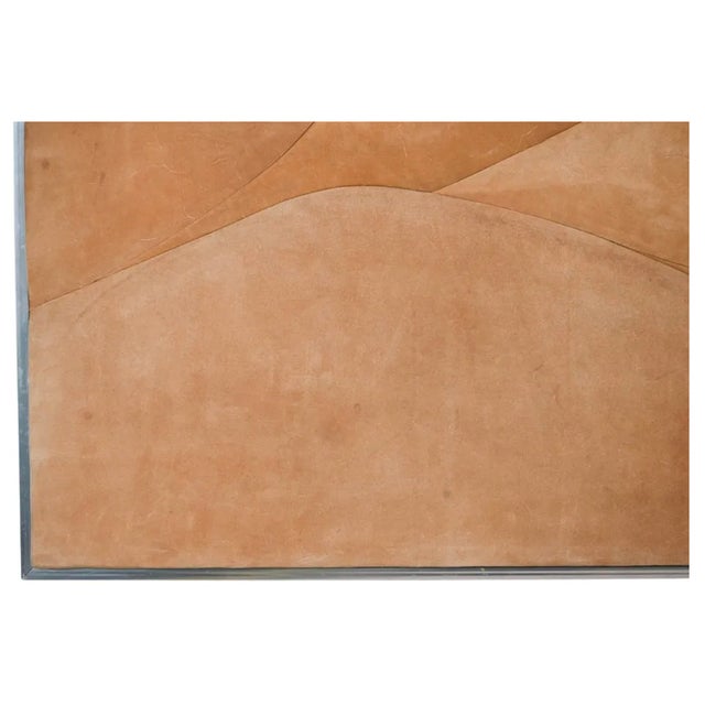 Huge Modernist Tan Suede 3 Dimensional Upholstered Painting, Signed Steven D. Corning, 1970s For Sale In New York - Image 6 of 15