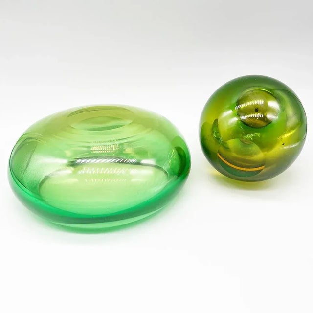 Seguso Vintage Ashtray and Lighter Set 1960 -Top Murano- Year: circa 1960 attr. Seguso Materials: Green Murano Glass...
