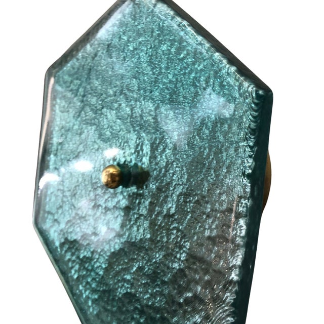 Mid-Century Modern Hexagonal Murano Glass Wall Sconces, Set of 2 For Sale - Image 3 of 7
