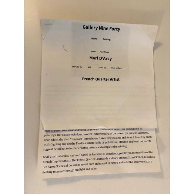 Printmaking Materials 1970s Limited Edition French Quarter Street Scene Lithograph by Myrl D’Arcy — Signed & Numbered 115/500 For Sale - Image 7 of 9