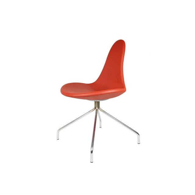 Italian Chrome-Plated Metal Base and Red Polyurethane Seating Chairs, 1990s, Set of 5 For Sale - Image 13 of 18