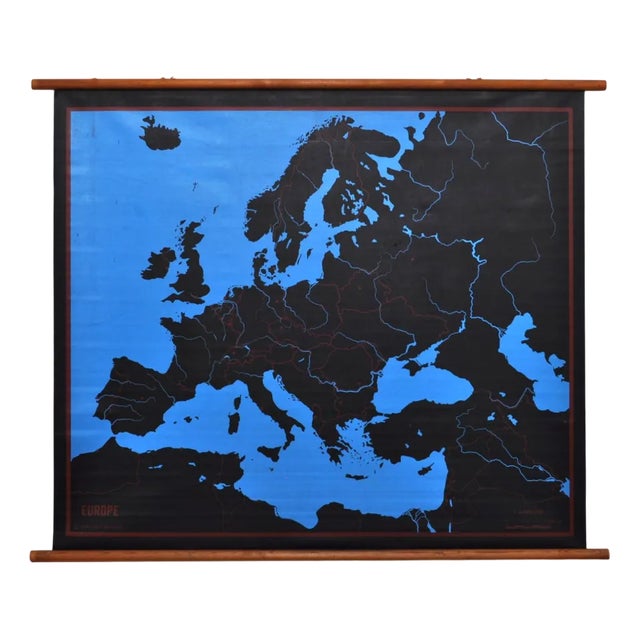 Vintage School Chart of Europe, 1973 For Sale