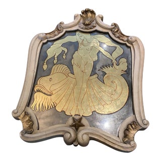 Early 20th Century Maison Jansen Verre églomisé French Style Mid Century Carved Gilt Mirror For Sale