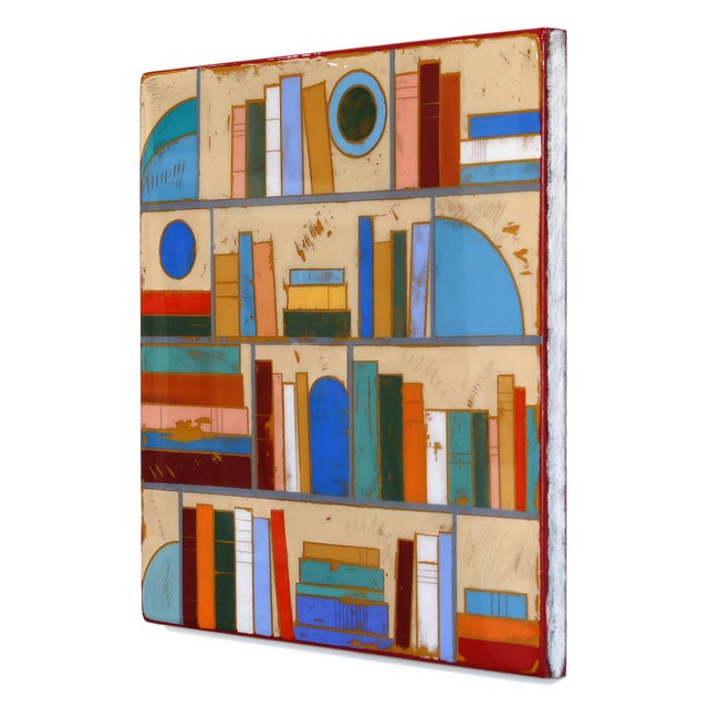 Abstract Sunday Afternoon - Original Minimalist Abstract Acrylic and Resin Art on Wood Panel For Sale - Image 3 of 9
