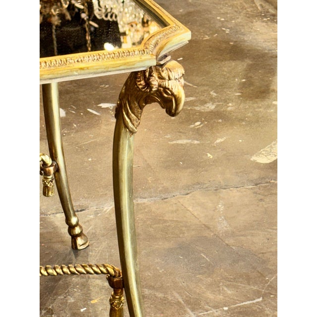 Transitional Italian Maison Bagues Design Gilt Brass Coffee Table For Sale - Image 3 of 8