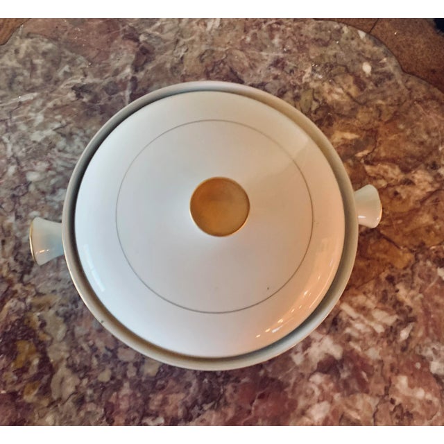 Bake and serve your food on the same stylish dish and bring it right to the table! Rare full gilt finish on handles By...