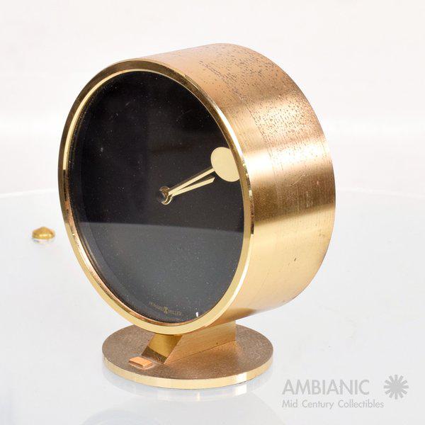 Mid Century Modern Howard Miller Brass Table Clock Chairish