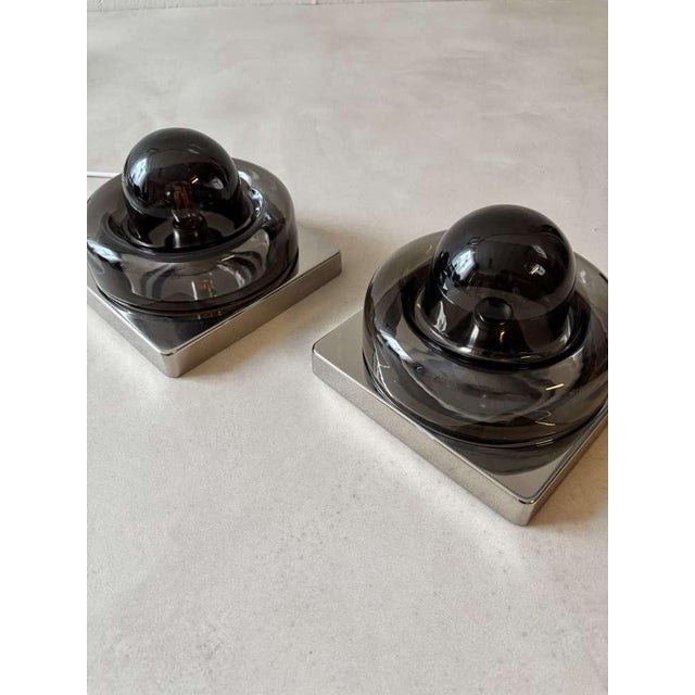 Smoked Glass Wall Lamp from Cosack, 1970s For Sale - Image 6 of 12