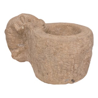 Chinese Curious Rat Stone Mortar, C. 1800 For Sale