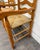 Vintage Country French Style Solid Oak Ladder Back Handwoven Rush Seat Armchairs For Sale - Image 4 of 10