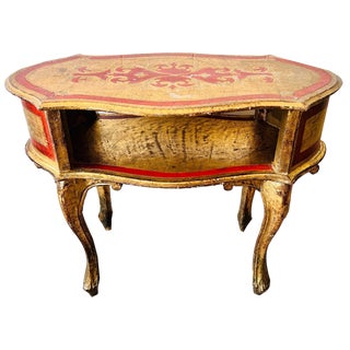 Vintage Italian Giltwood Side Table For Sale