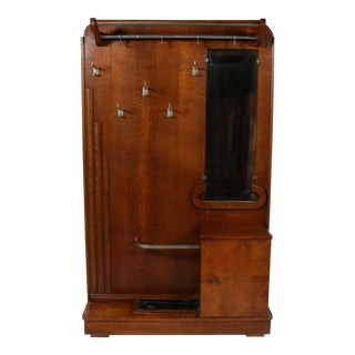 Circa 1920's Italian Art Deco Rosewood Hall Tree/ Coat Rack For Sale