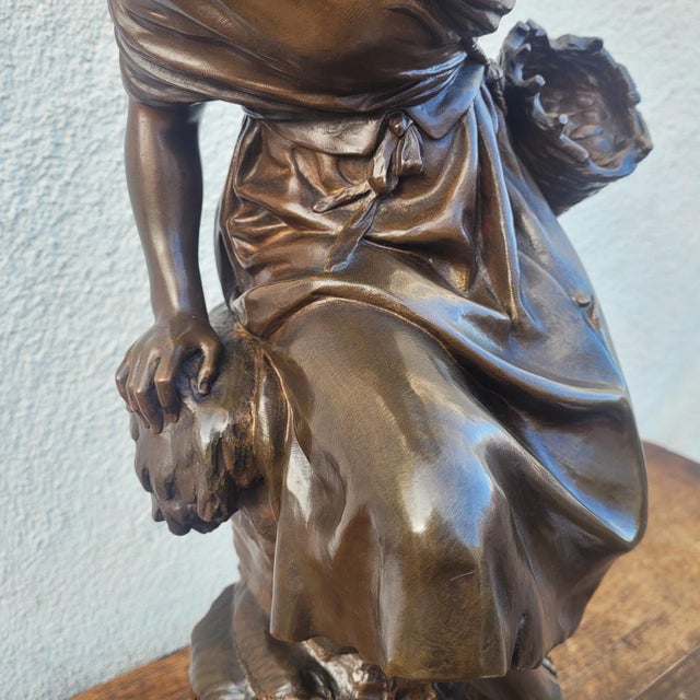 Late 19th Century Bronze & Marble Sculpture by Moreau Mathurin, 1800s For Sale - Image 5 of 18