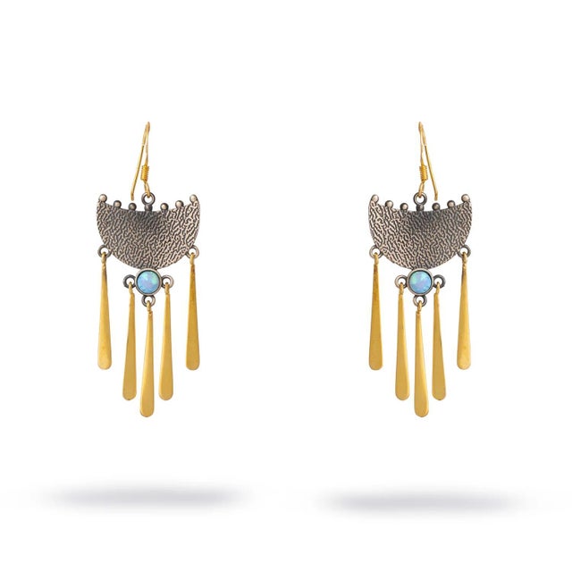 Gypsy Spirit Two Tone Opal Dangle Earrings, A Pair For Sale In Miami - Image 6 of 9