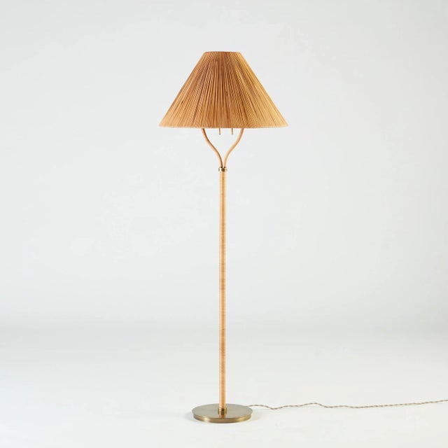Brown French Delphine Rattan Floor Lamp For Sale - Image 8 of 8