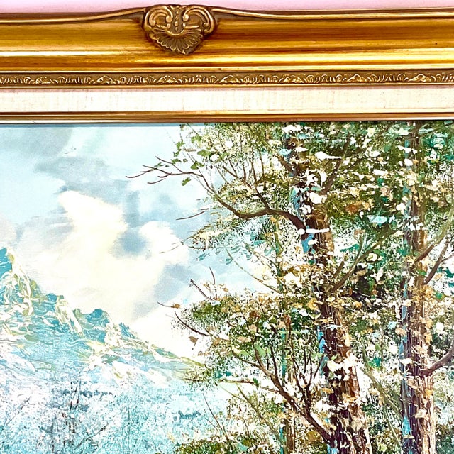 1982 Vintage Impressionist Original Oil Painting, Snowy Winter Creek Landscape, Framed. For Sale - Image 10 of 11