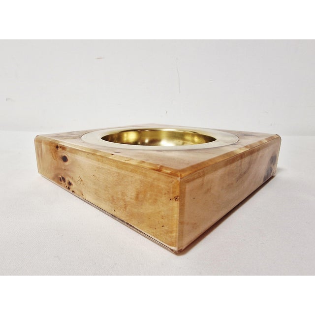 Gold Table Lighter and Ashtray in Briar Wood and Brass from Emmebi, 1970s, Set of 2 For Sale - Image 8 of 18