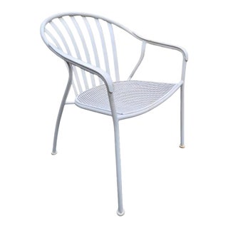 Vintage Woodard Wrought Iron Outdoor Patio Chair For Sale