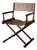 Italian Modern Directors Chair in Wood & Leather, 1980s For Sale