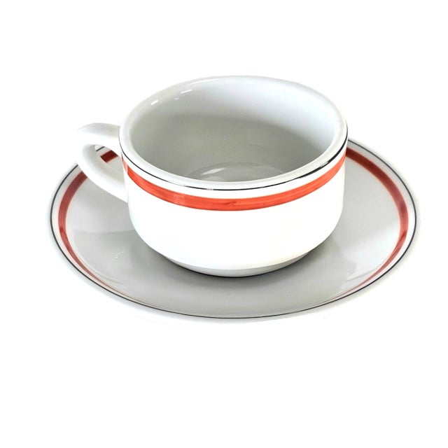 Late 20th Century Porcelain d'Auteuil Bistrot Jacques Lobjoy Mocha Cup and Saucer 3" For Sale - Image 5 of 10