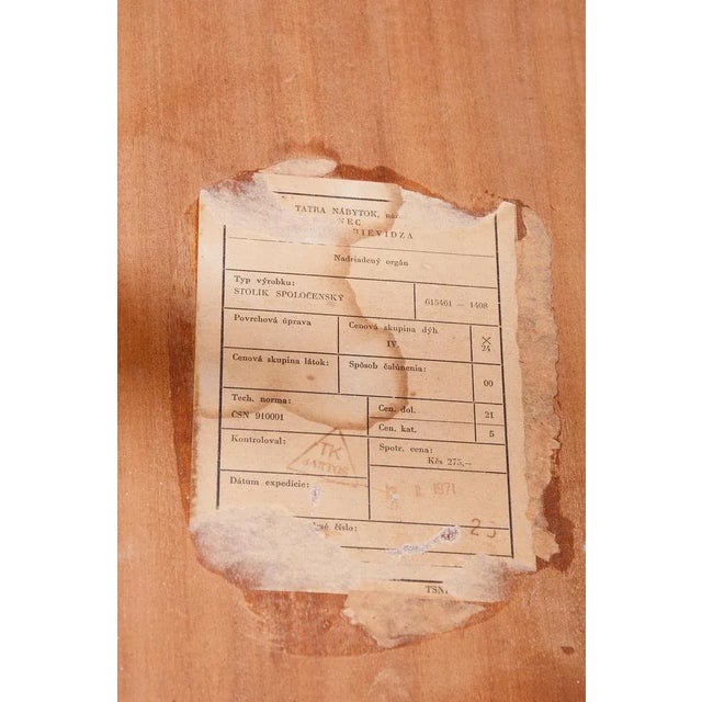 Wood Mid-Century Czech Coffee Table from Tatra Pravenec, 1960s For Sale - Image 7 of 8