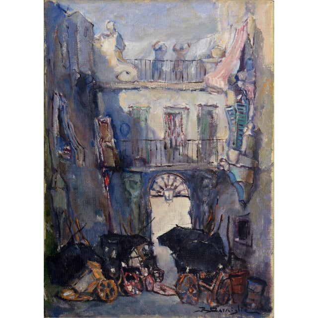 This vibrant oil on canvas (50x70 cm) by Raffaele Barscigliè (Naples, 1913 – Naples, 1994) depicts a classic Neapolitan...