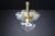 Gold Mid-20th Century Chandelier with Brass Fixture and Hand-Blown Glass Globes, 1960s For Sale - Image 8 of 11