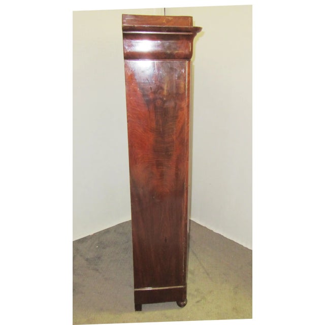 Antique French Crotch Mahogany and Leather Cartonnier or Cabinet With Compartments For Sale In Philadelphia - Image 6 of 13