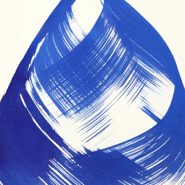 The Blue Dress 3 - Minimalist Figurative Ink Painting on Paper Original Artwork by Bettina Mauel For Sale In Los Angeles - Image 6 of 6