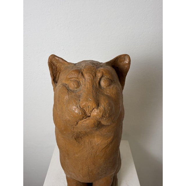 Montelupo Fiorentino Tuscan Artist, Sculpture of a Seated Cat, 19th Century, Terracotta For Sale - Image 14 of 18