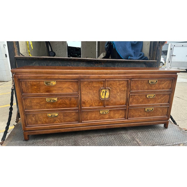 1980s Thomasville Mystic Collection Campaign Style Triple Dresser For Sale In Detroit - Image 6 of 12