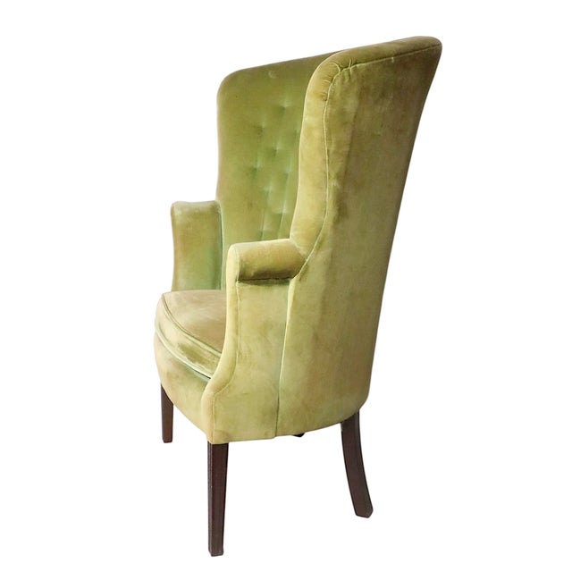 Traditional Mid 20th Century English Regency Revival Upholstered Wing Chair - Needs Reupholstery For Sale - Image 3 of 12
