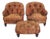 Tufted Arm Chairs & Ottoman in the Style of George Smith - A Set of 3 For Sale