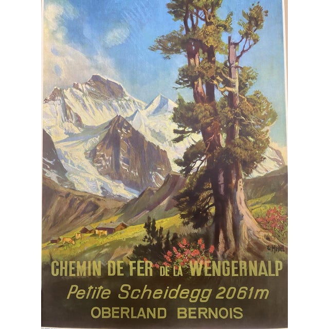 Aqua Wengernalp Railway Poster from Ernst Hodel, 1951 For Sale - Image 8 of 11