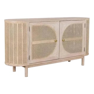 Joelle Oval Shape Wooden Sideboard by Loomlan For Sale