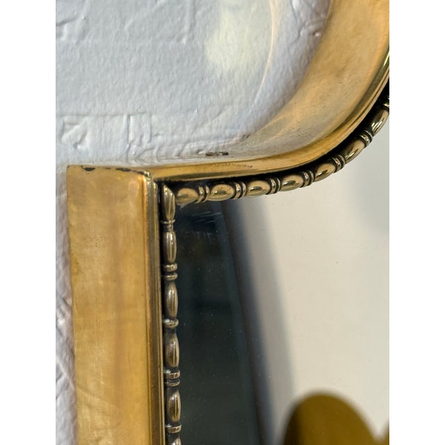 Vintage Hollywood Regency Brass Beaded Wall Mirror For Sale In Los Angeles - Image 6 of 10