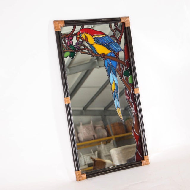 Glass Stained Glass Mirror, 1970s For Sale - Image 7 of 11