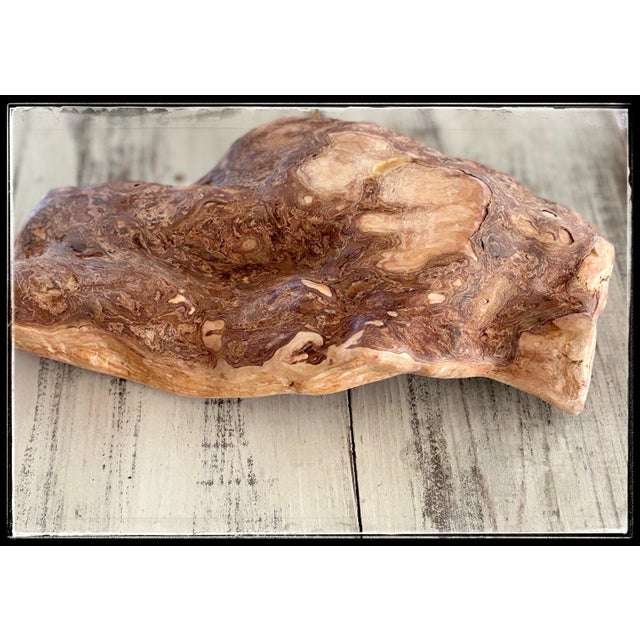 Handcrafted Wood Mantel Accents 3pc Tray Bowl Bottle For Sale - Image 4 of 12