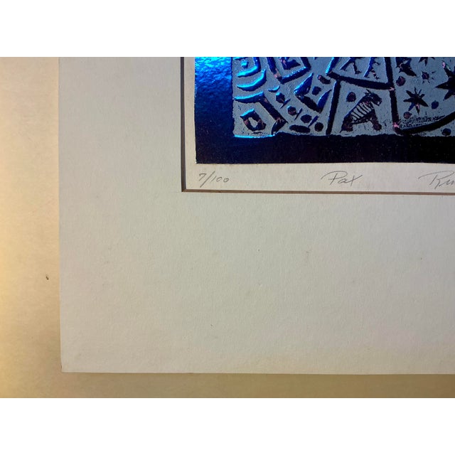 Late 20th Century Modern Art Intaglio - Pax / Peace - Signed : Rina Rotholz 20th C. For Sale - Image 5 of 5