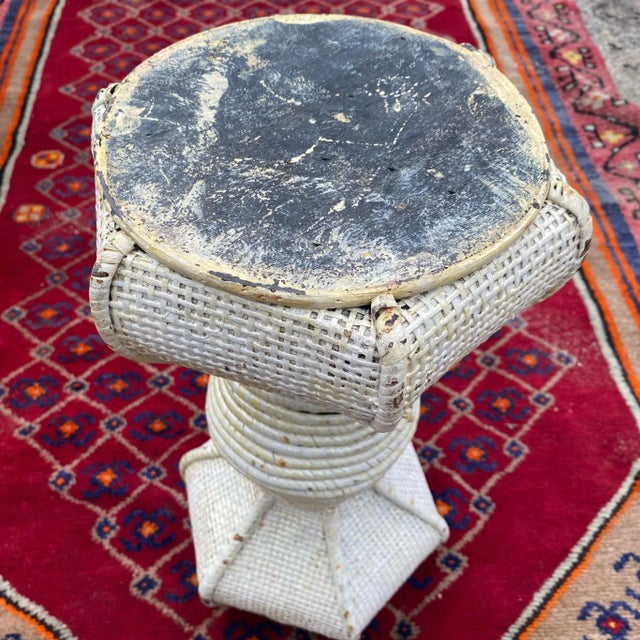 White Antique English Plant Stand For Sale - Image 8 of 9