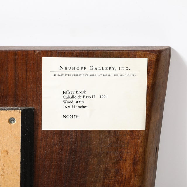 Mid-Century Carved Wood Sculpture "Caballo De Paso Ii" Signed Jeffrey Brosk For Sale - Image 11 of 11