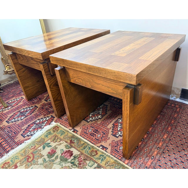 Pair of Mid Century Brutalist Lane Alta Vista End Tables, Nightstands For Sale In New York - Image 6 of 8