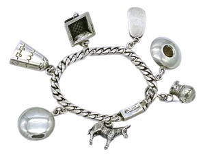 Vintage Rosi Sterling Silver Charm Bracelet