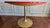 Custom Red & Gold Epoxy Resin Clock Table With Sculptural Pedestal Base For Sale - Image 9 of 11