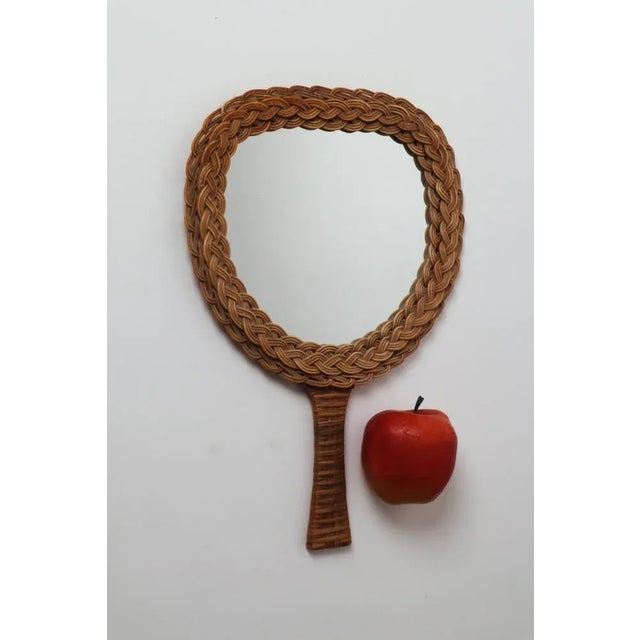 1960s Vintage Basket Mesh Oval Hand Mirror For Sale - Image 5 of 8