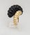 Mid 20th Century 1960s Stylized Ribbed Onyx Yellow Gold Cocktail Ring size 6.75 For Sale - Image 5 of 10